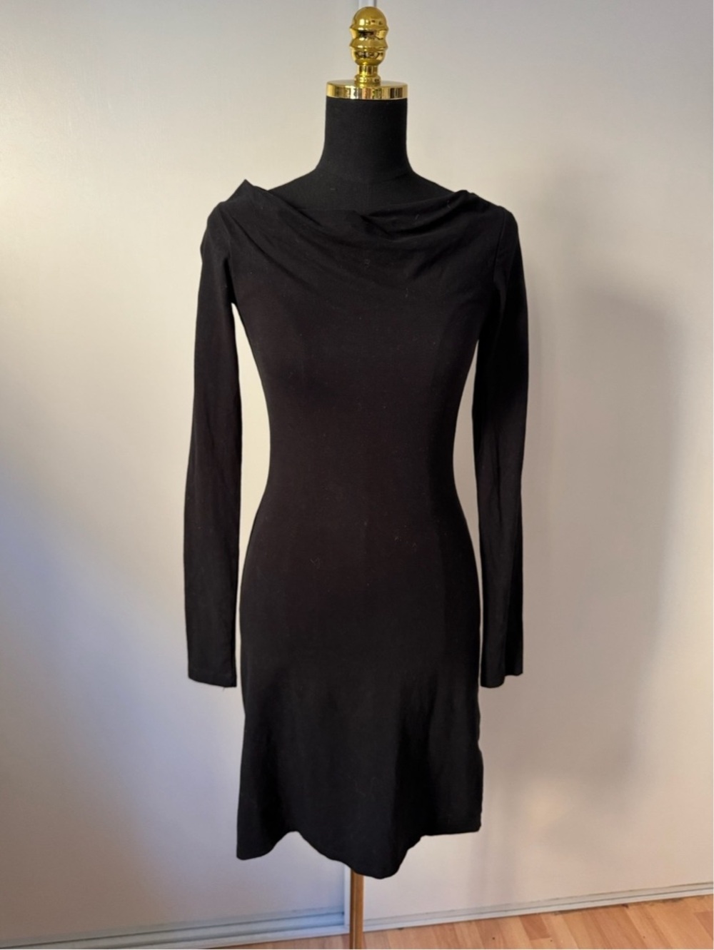 James Perse Long Sleeve Mini Dress in Black Size 1